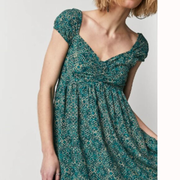 Free People Green Tabitha Mini Dress Size Large NWOT - Picture 3 of 13